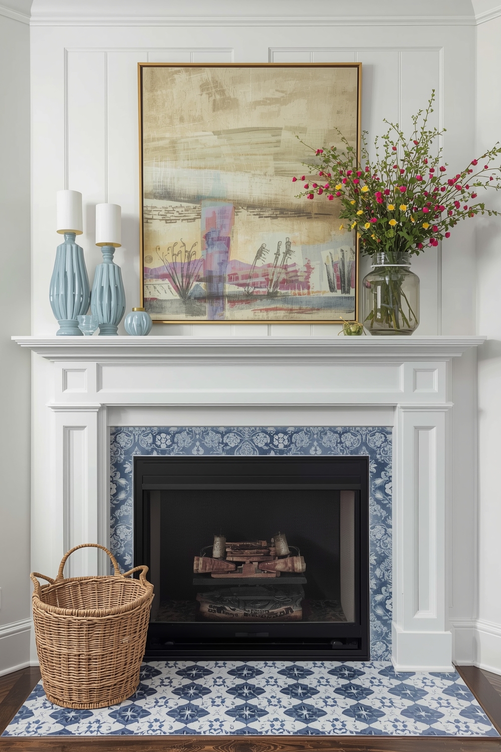 Adding Statement Art Above the Fireplace