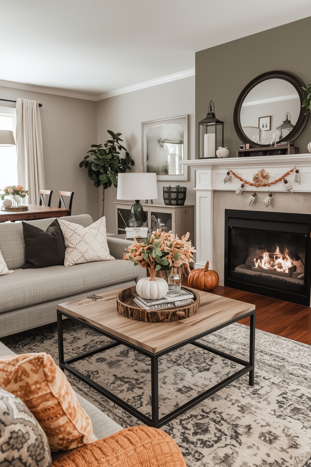 Fall Decor for Open Concept Living Rooms