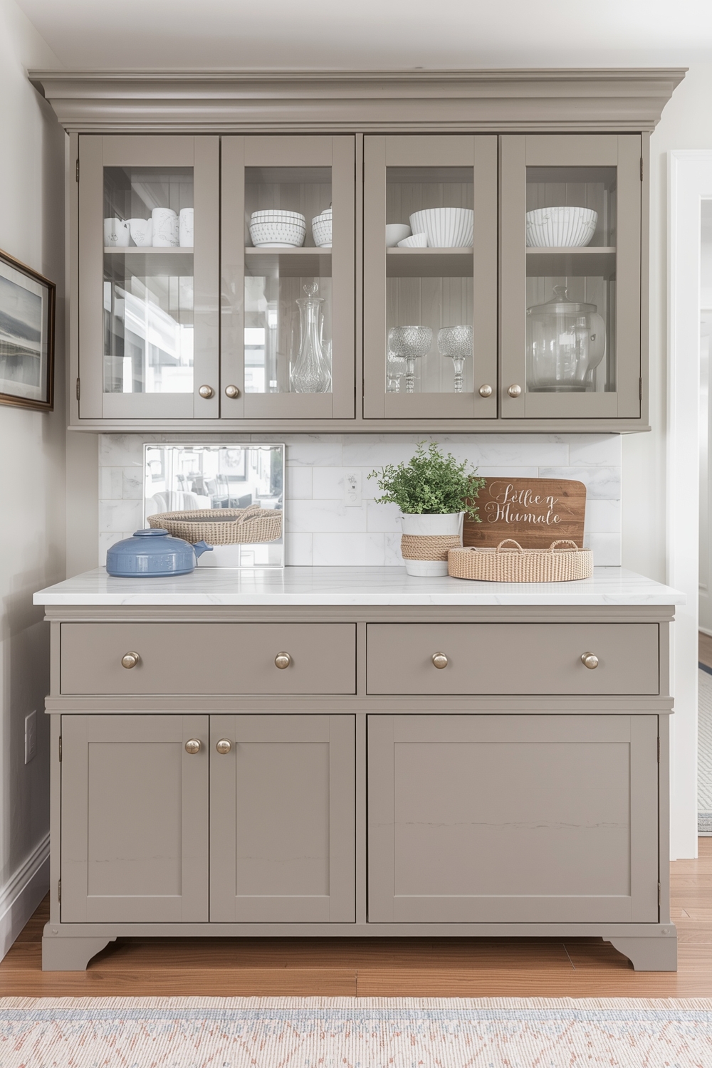 Farmhouse to Modern: Beige Cabinet Styling