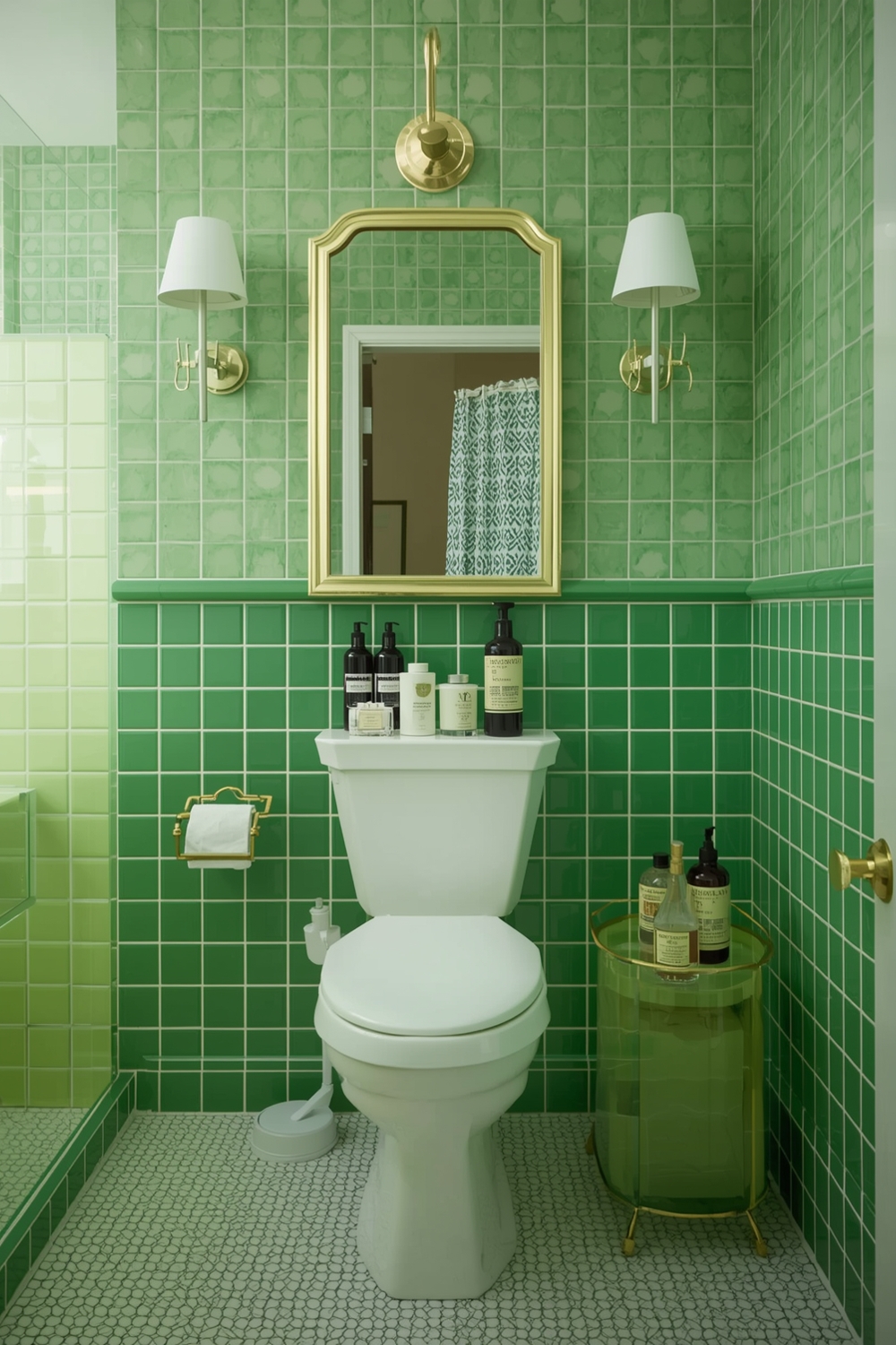 Green Bathroom Accessories That Pop