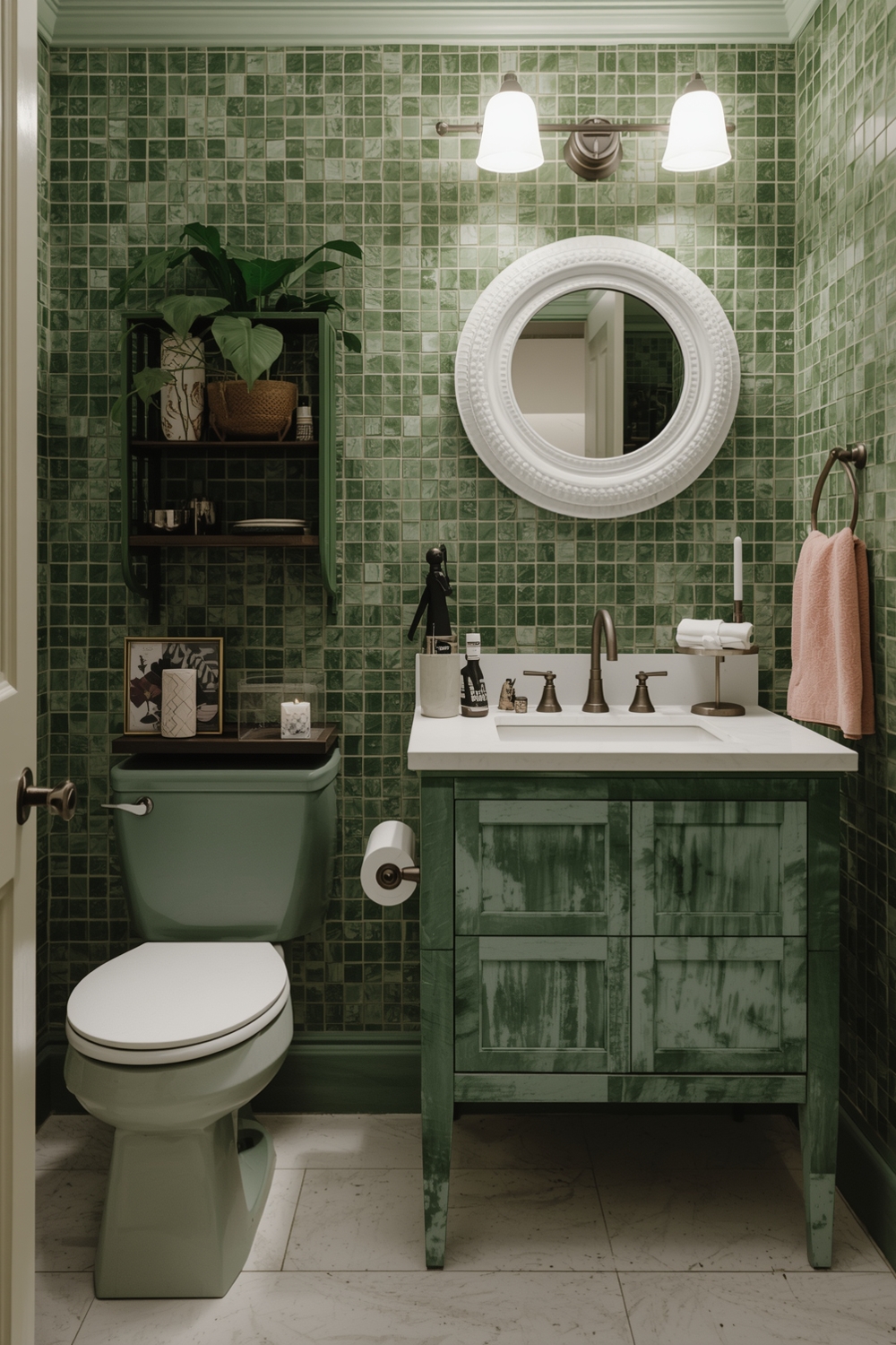 Green Bathroom Inspirations on a Budget