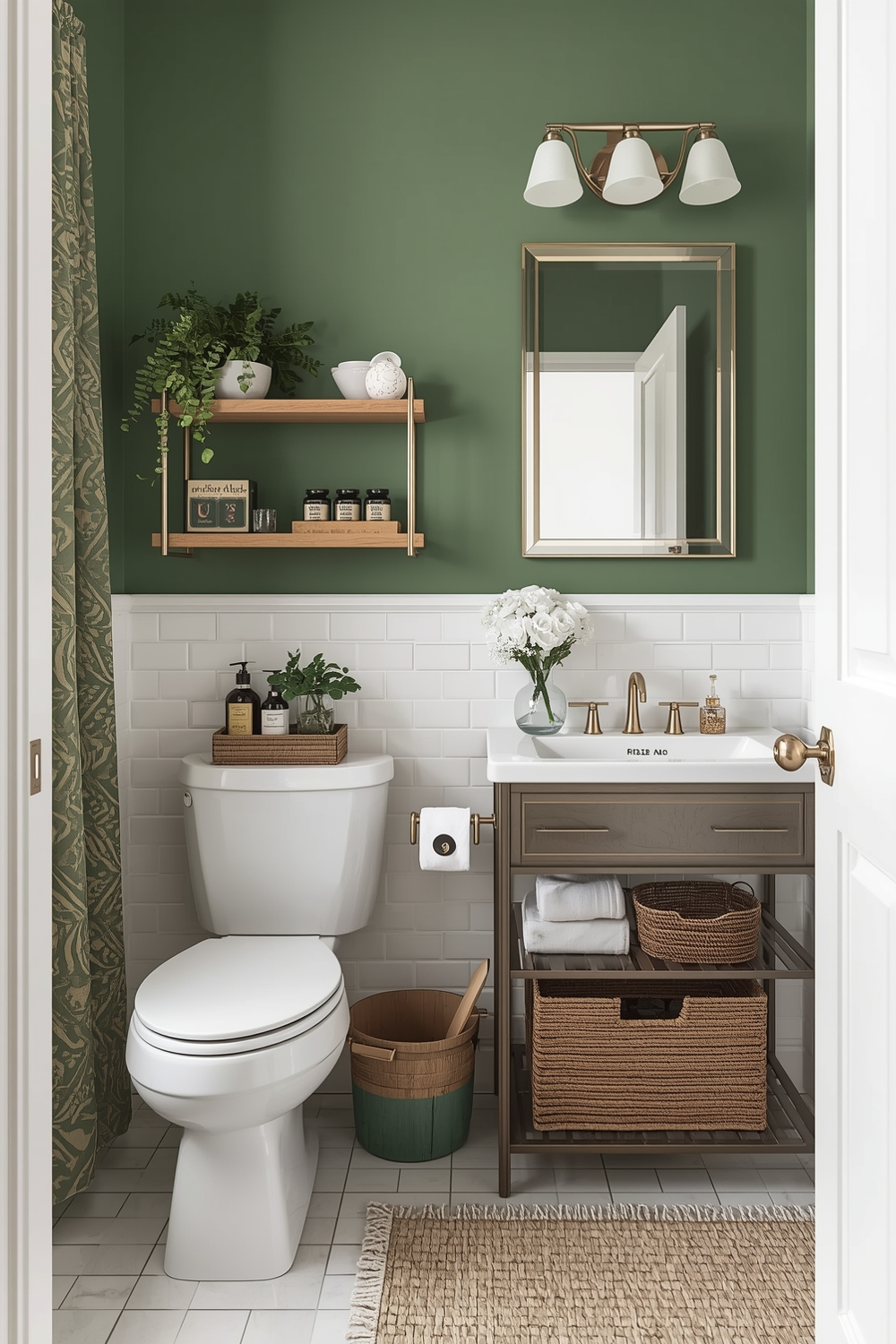 Green Bathroom Storage Solutions