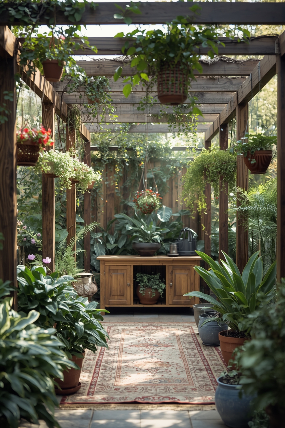 Hanging Plants Around Pergolas