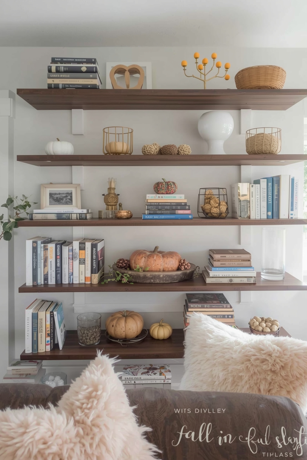 How to Style Bookshelves for Fall