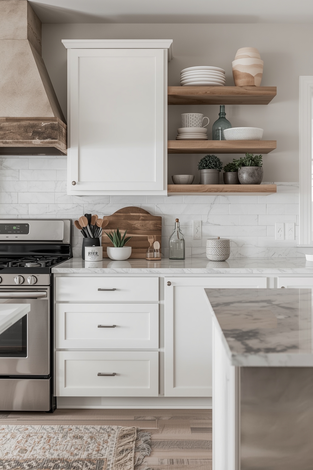 Layering Neutrals Around White Oak Cabinets