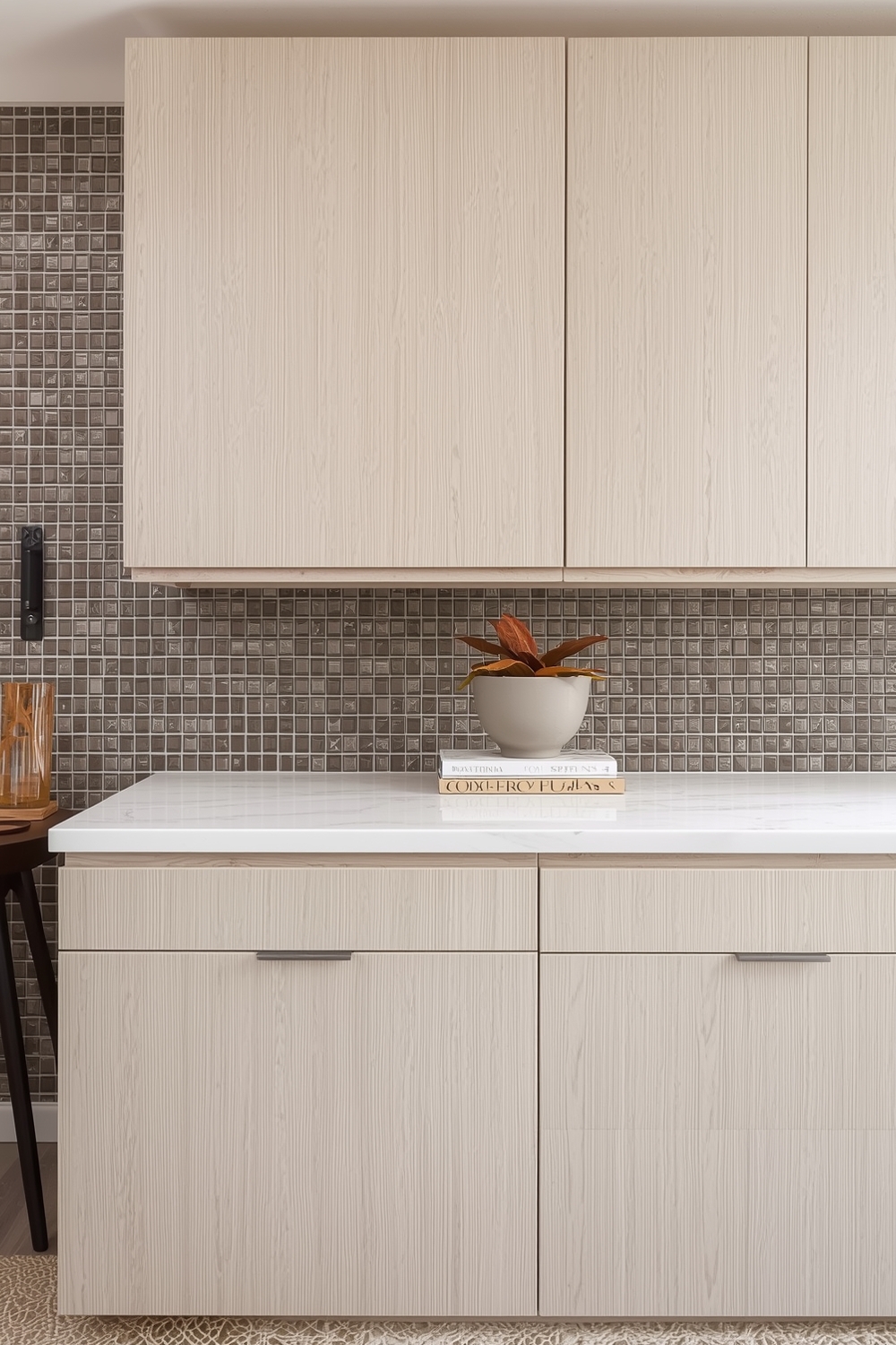 Layering Patterns Around White Oak Cabinets