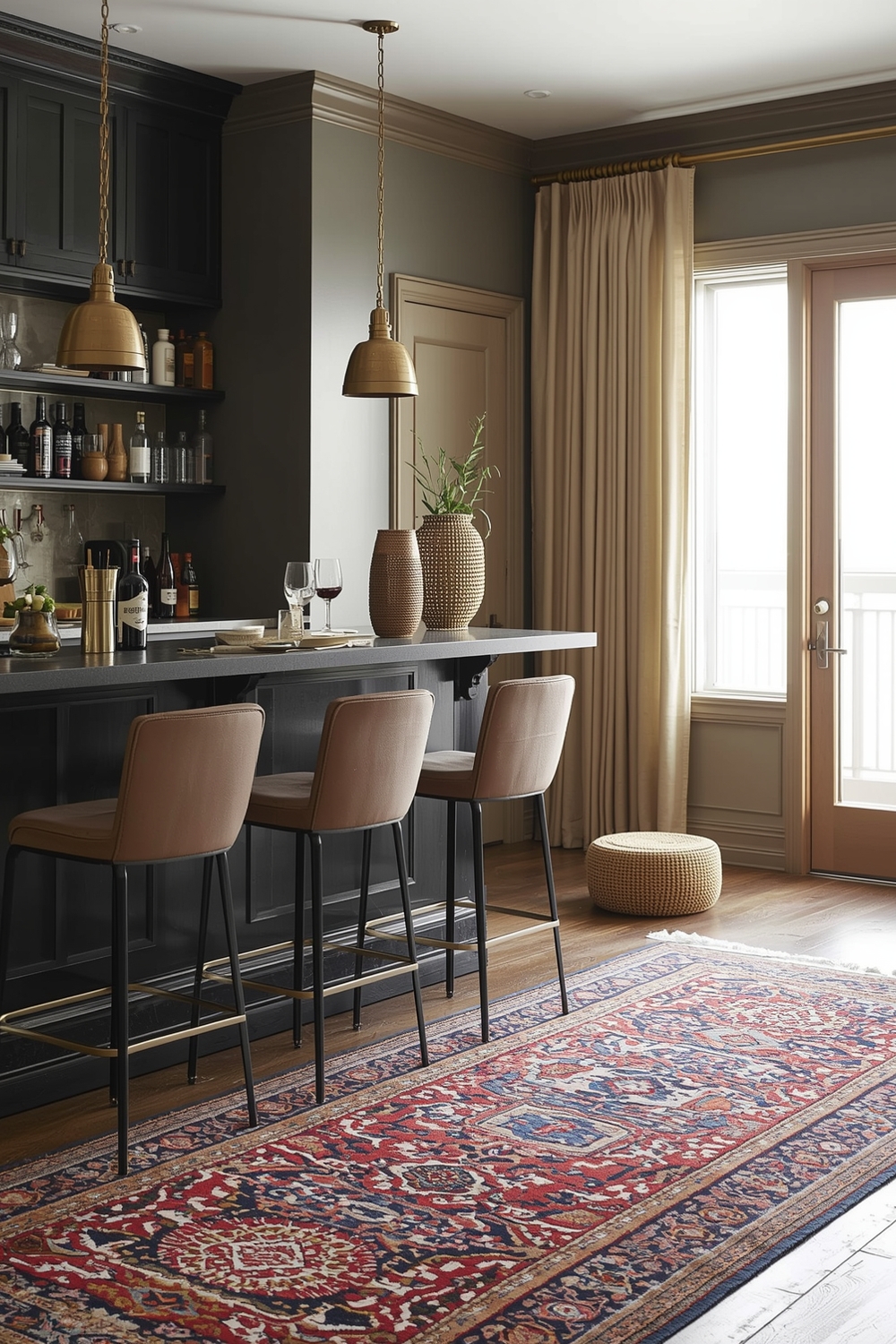 Layering Rugs for Bar Areas