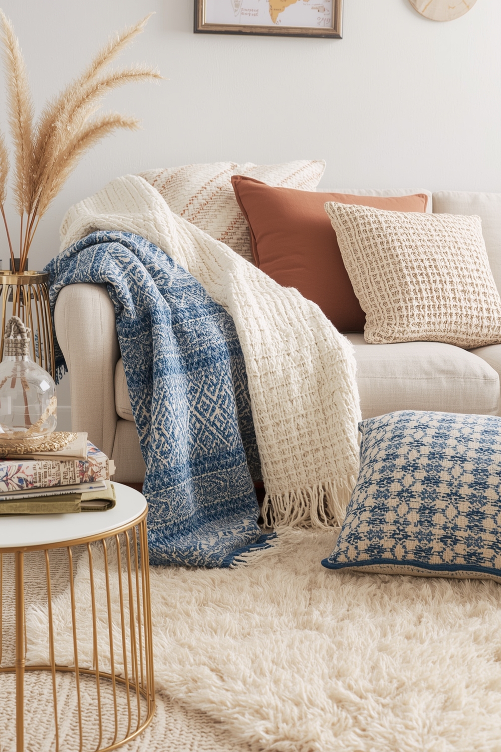 Layering Throws, Pillows & Cushions