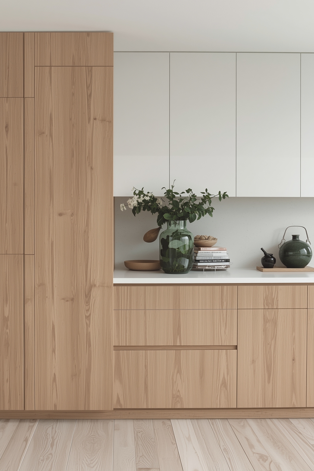 Minimalist White Oak Cabinets for a Chic Look