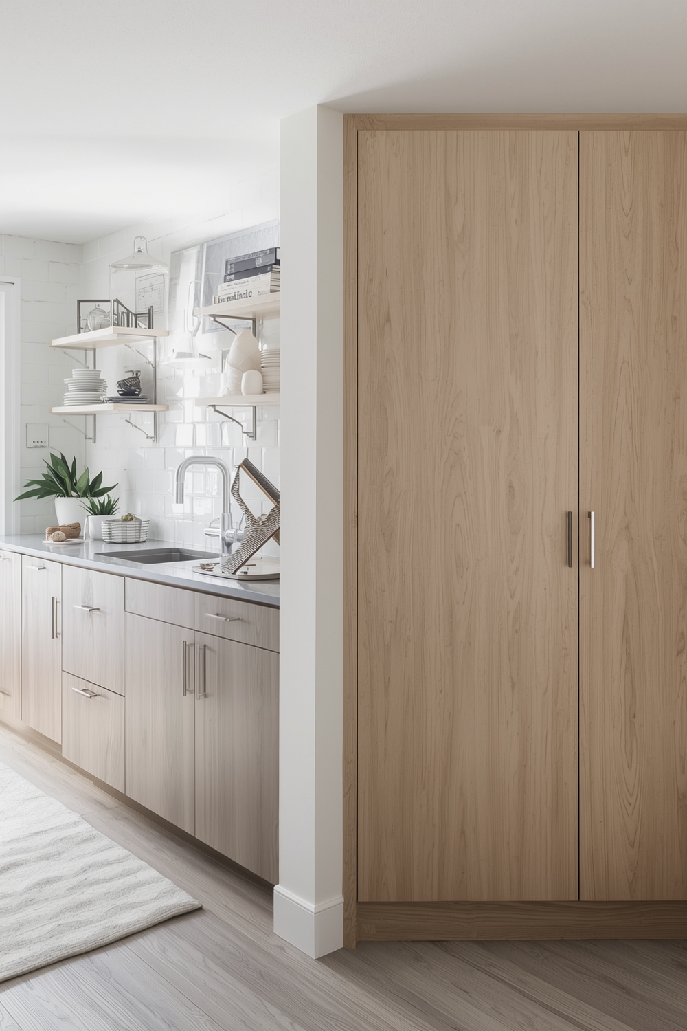 Mixing White Oak Cabinets with Metal Accents