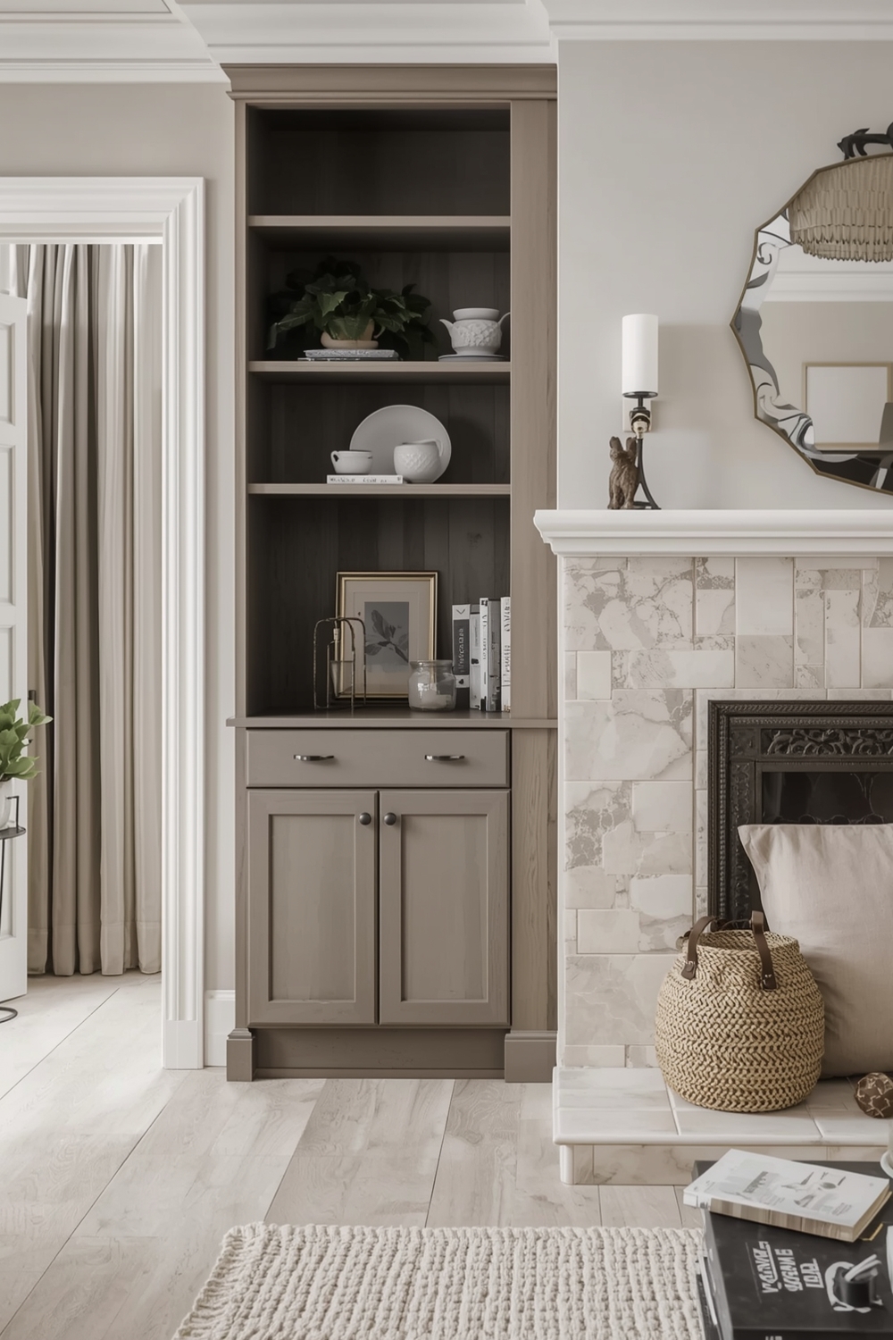 Neutral Accent Ideas Around Beige Cabinets