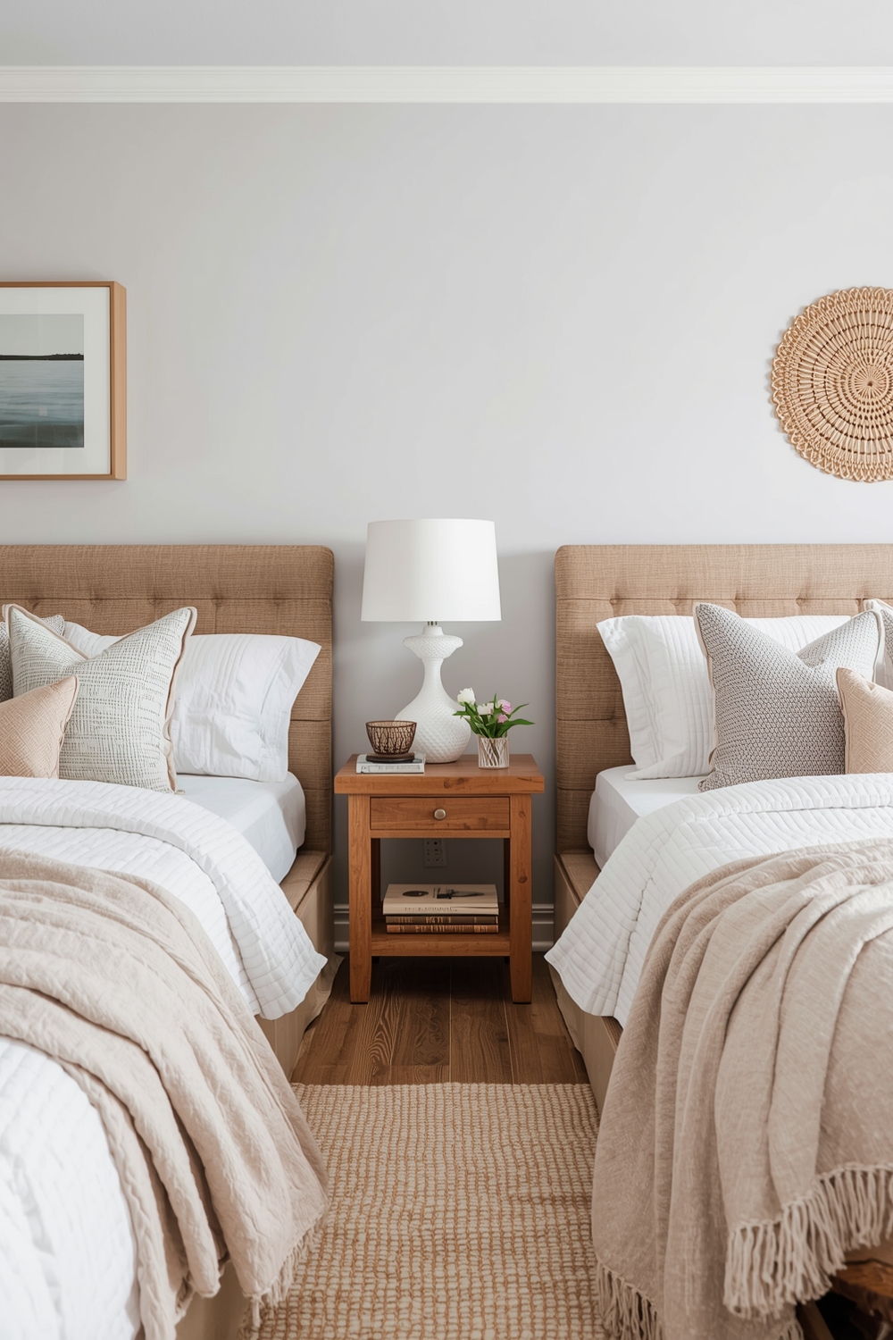 Neutral Rustic Bedroom Styling