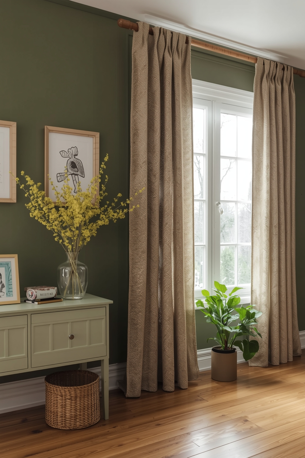 Olive Green Accent Walls