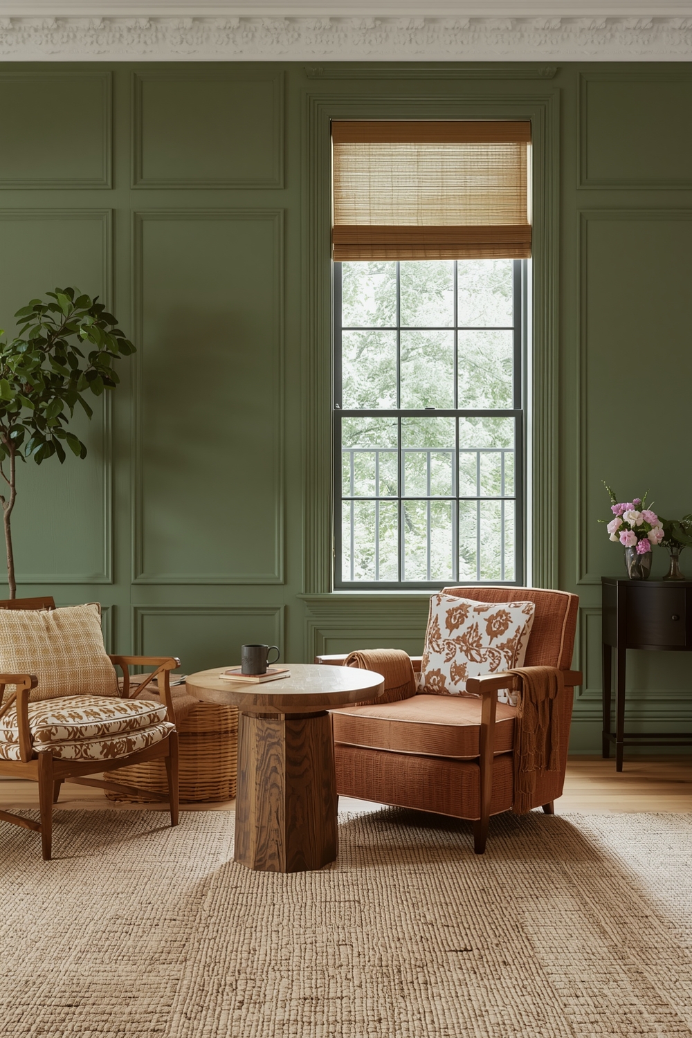 Olive Green Walls & Trim Ideas