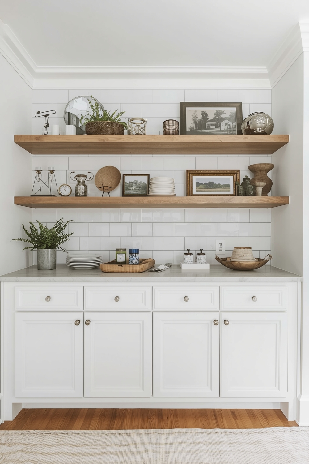 Open Shelving Ideas Around White Oak Cabinets