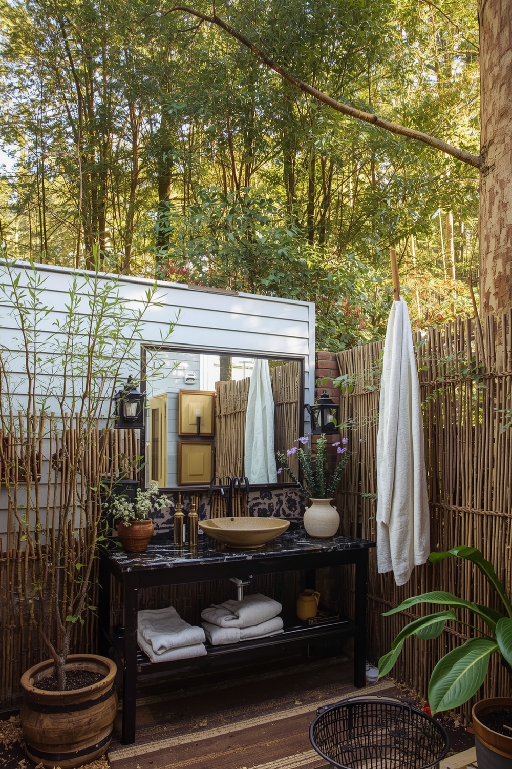 Outdoor-Inspired Bathroom Lighting