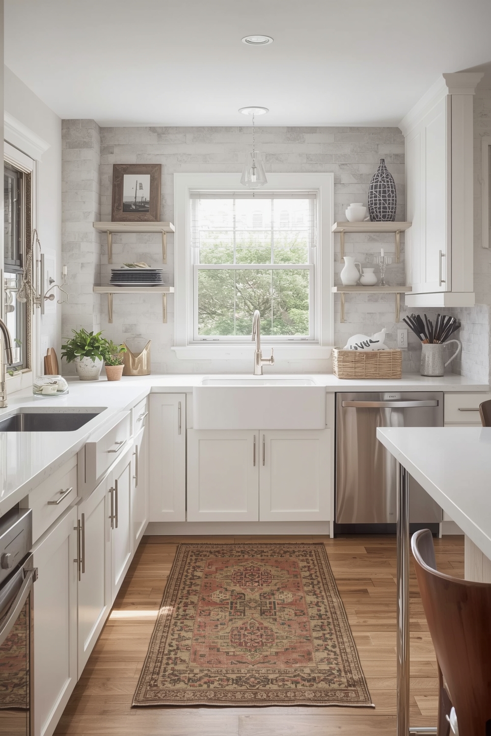 Small Kitchen Layouts with White Oak Cabinets