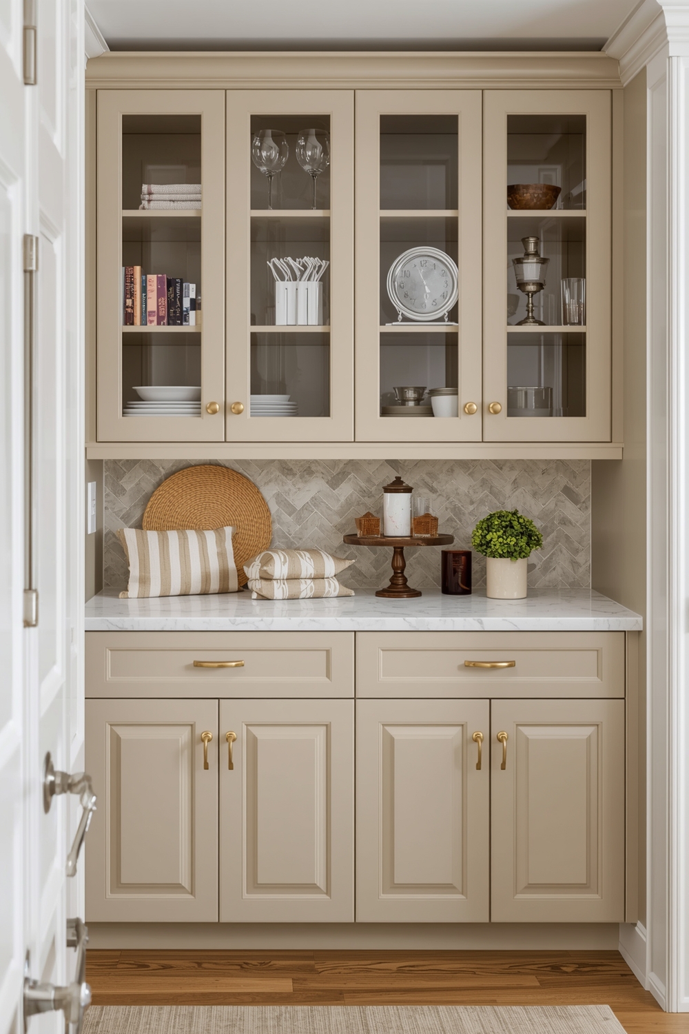 Storage Hacks for Beige Cabinets