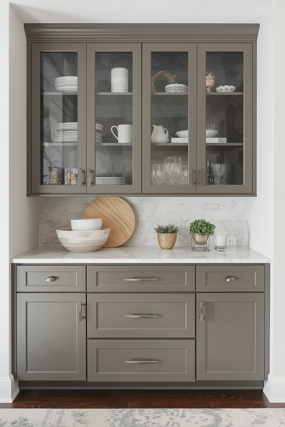 Styling Upper & Lower Cabinets Differently