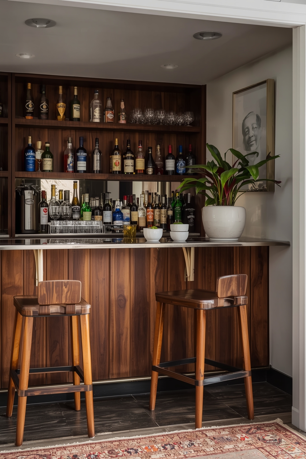 Styling Your Home Bar with Warm Wood