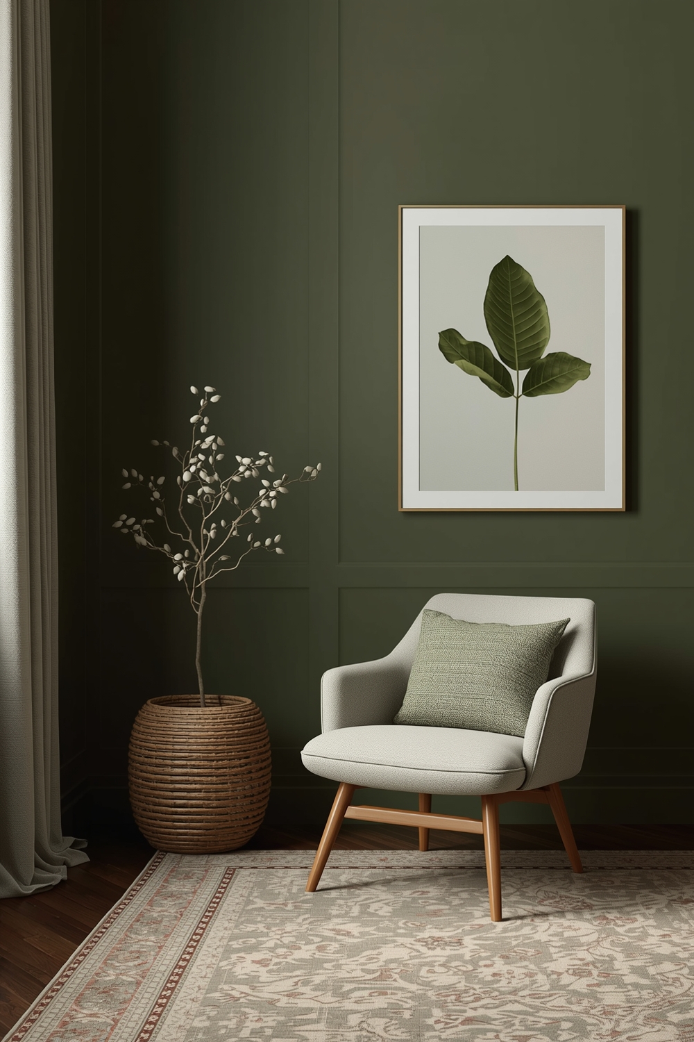 Subtle Pops of Olive Green