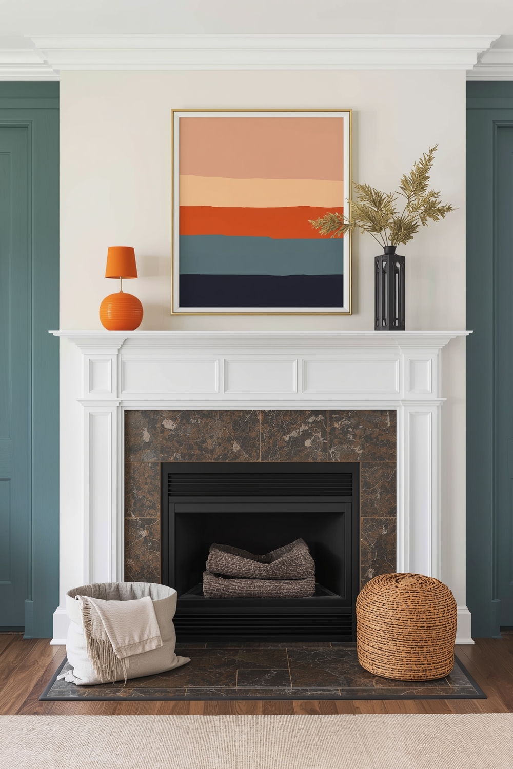Using Color Blocking on Your Mantel