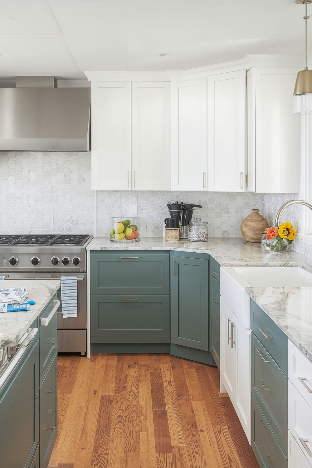 Using Two-Tone Cabinets to Enhance Space
