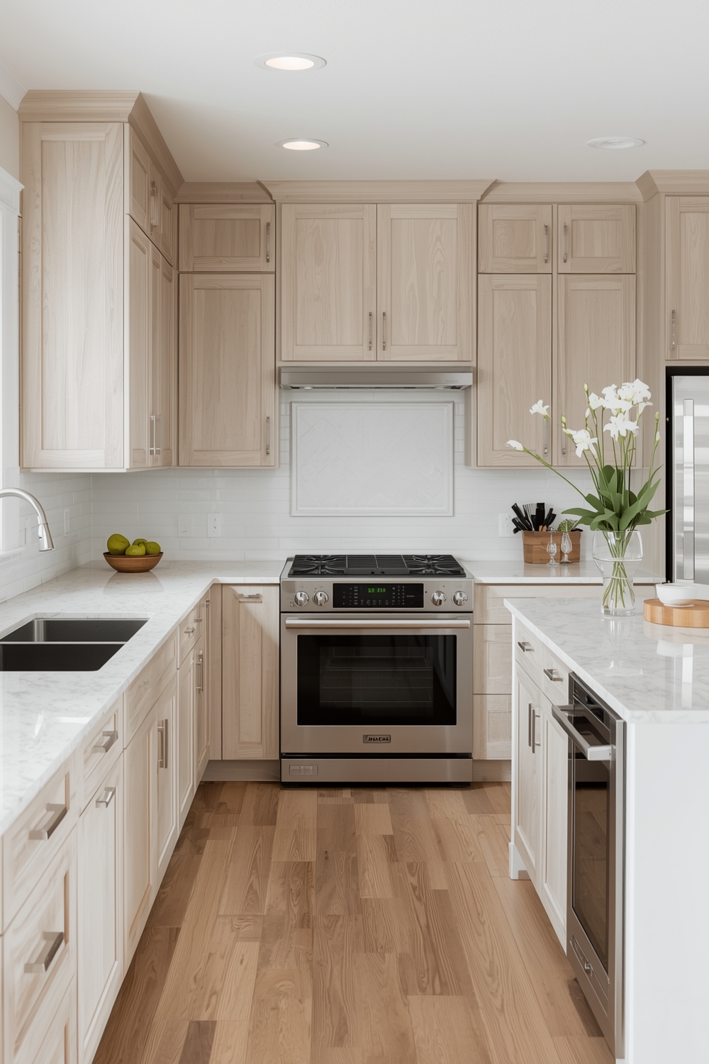 White Oak Cabinets in Contemporary Kitchens