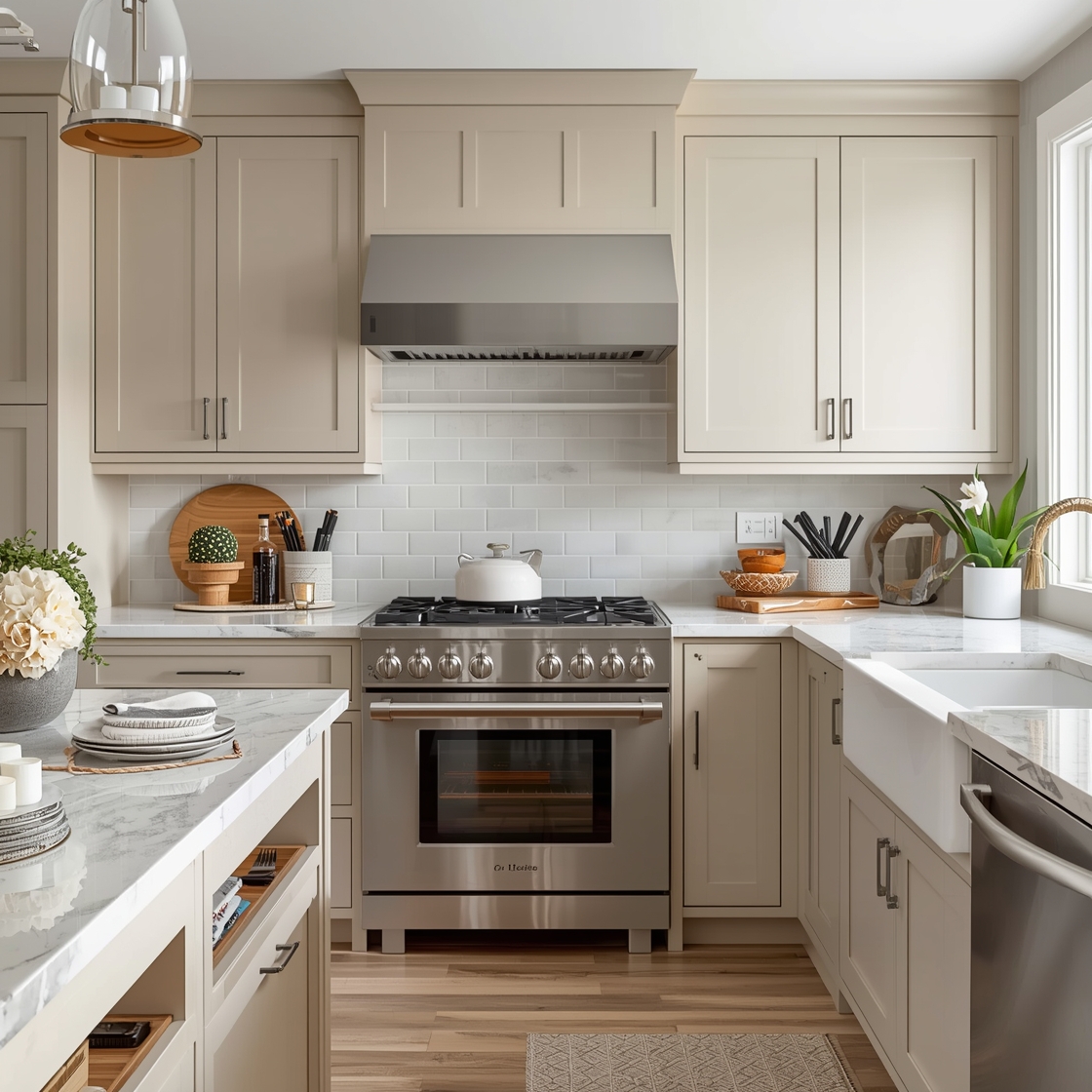 beige kitchen cabinet inspiration