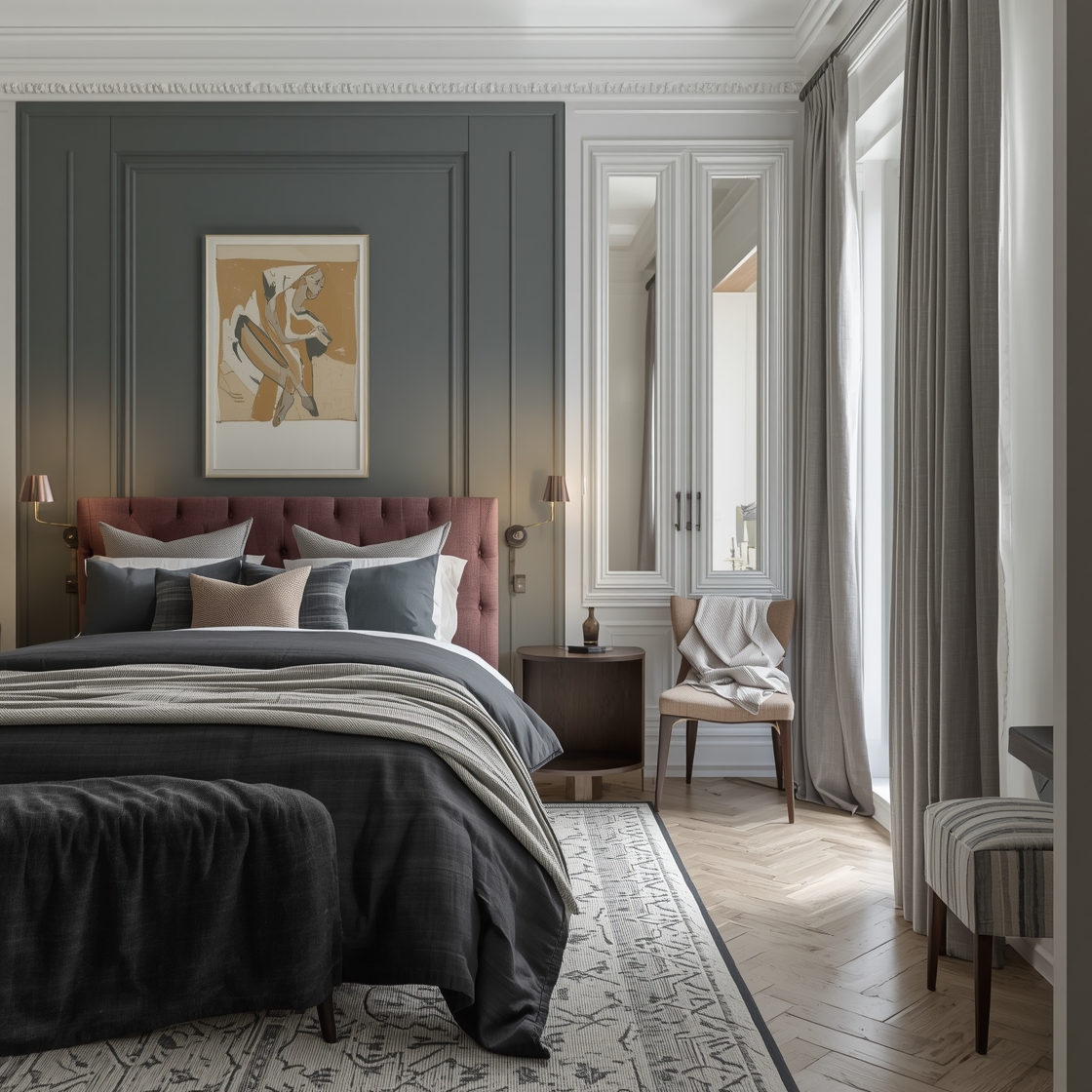 chic small bedroom to maximise space