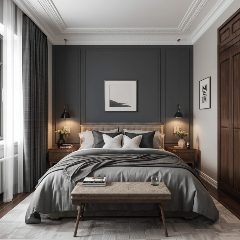 chic small bedroom to maximise space