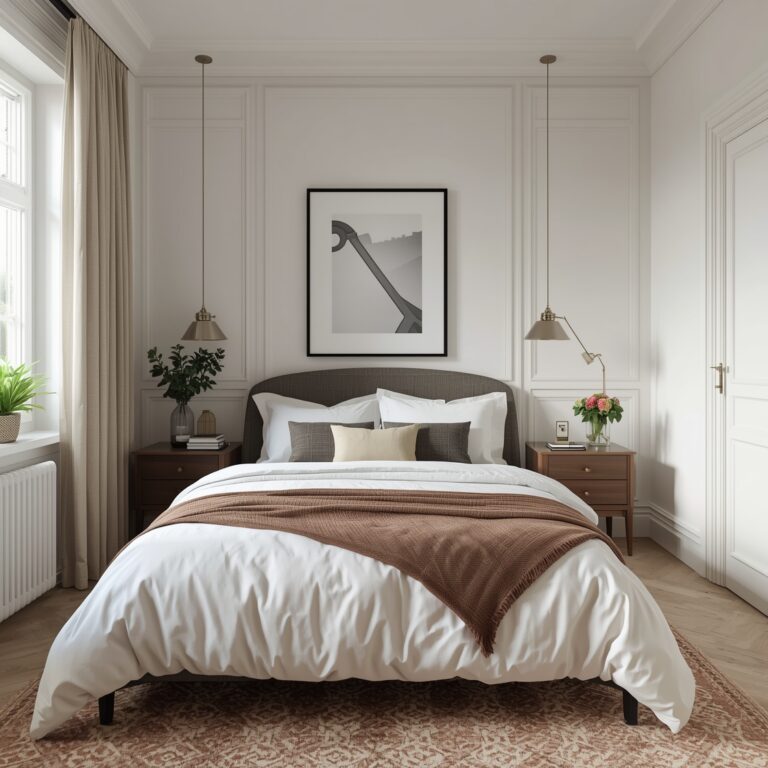 chic small bedroom to maximise space