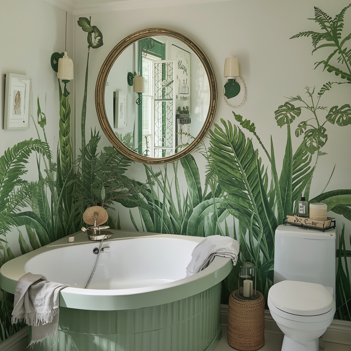 green bathroom decor nature-inspired designs
