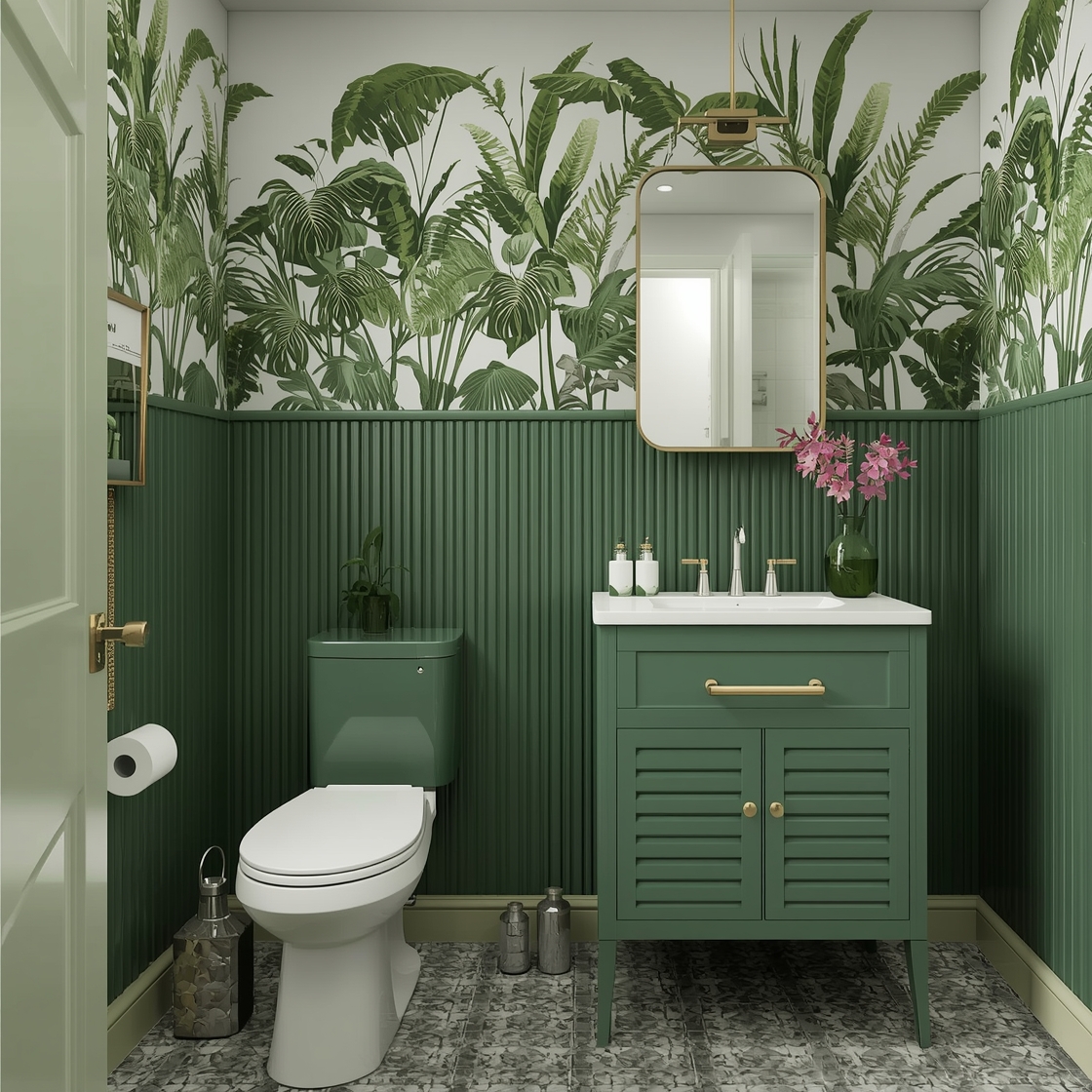 green bathroom decor nature-inspired designs