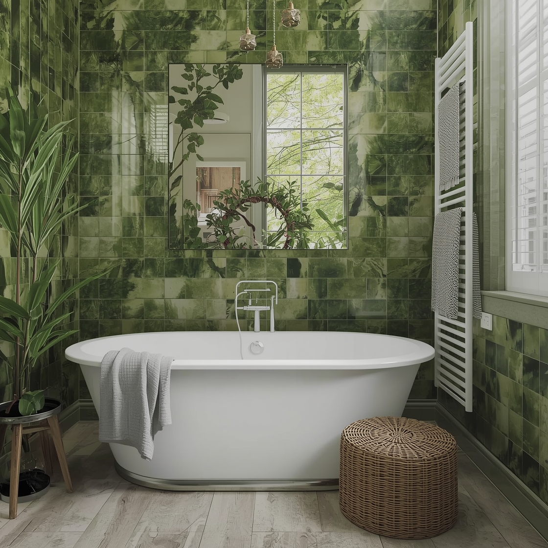 green bathroom decor nature-inspired designs