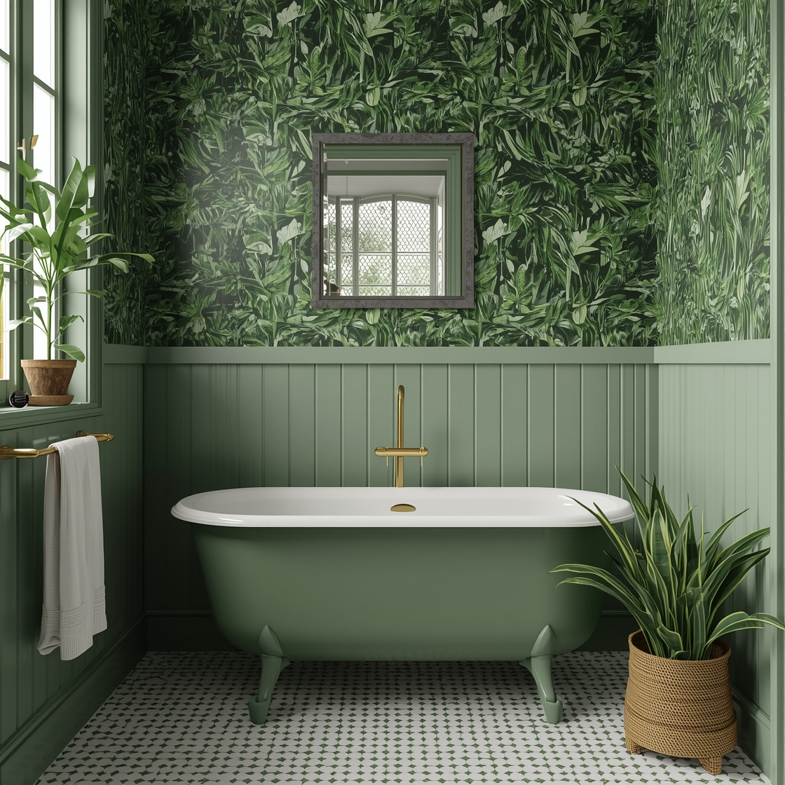 green bathroom decor nature-inspired designs
