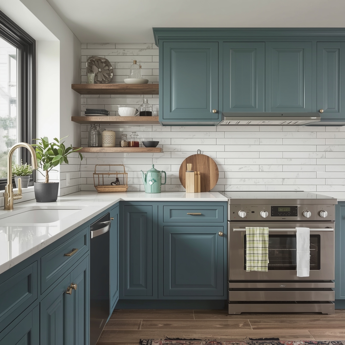two-tone kitchen cabinet colour