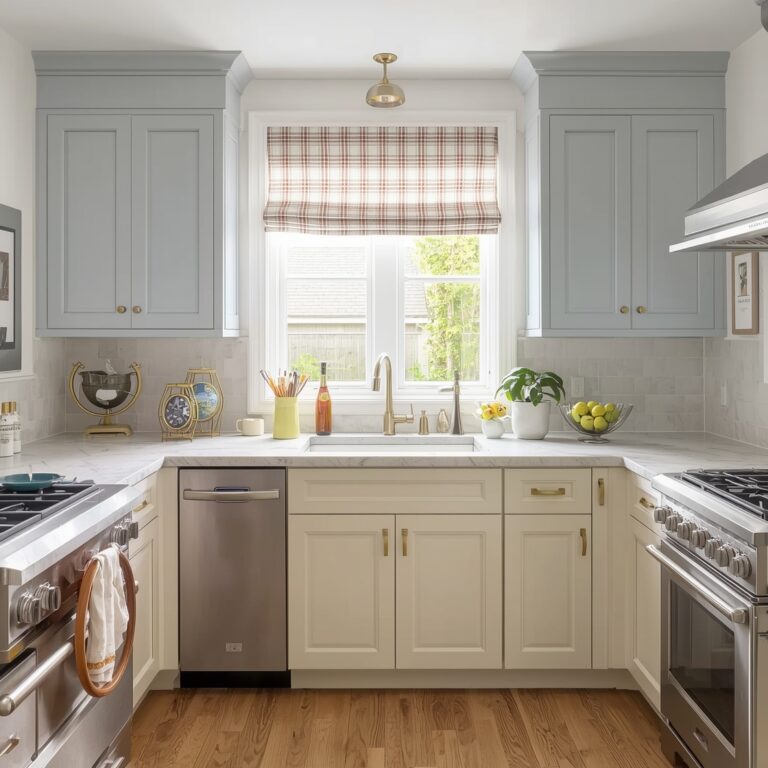 two-tone kitchen cabinet colour