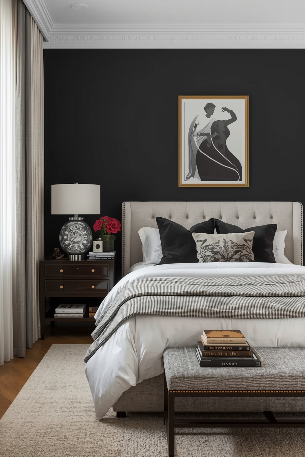 Black & Neutral Bedroom Ideas