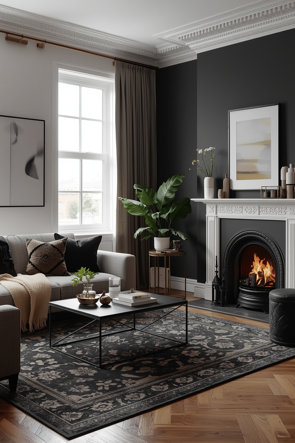Black & Neutral Room Layout Tips
