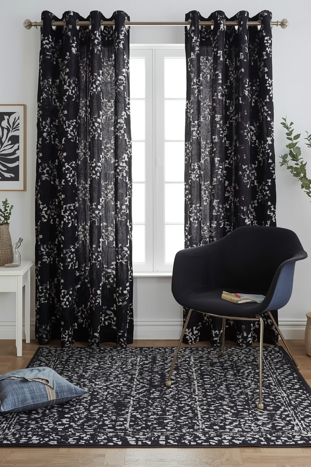 Black Rugs, Curtains & Throws