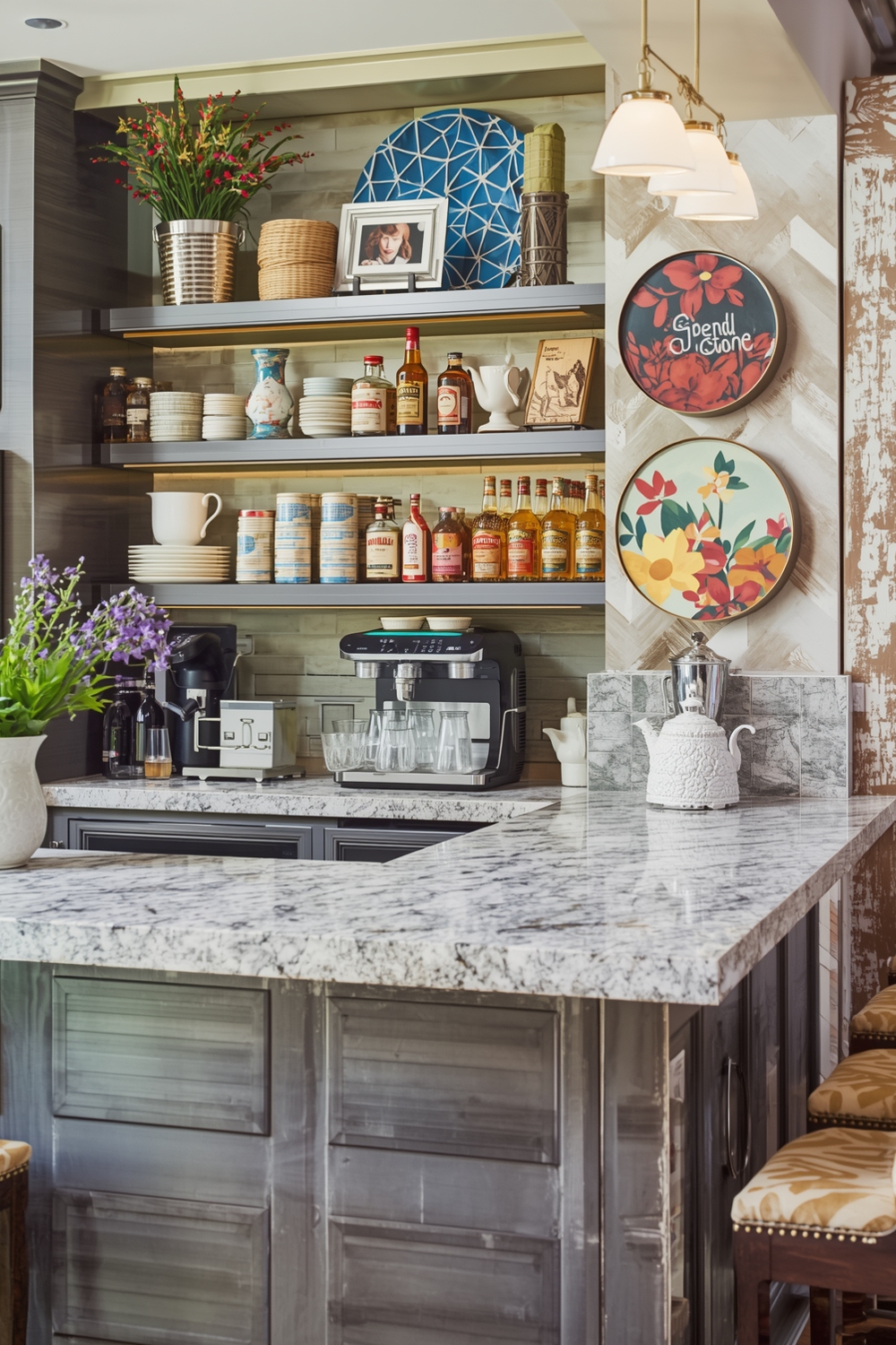 Coffee Bar Color Accents