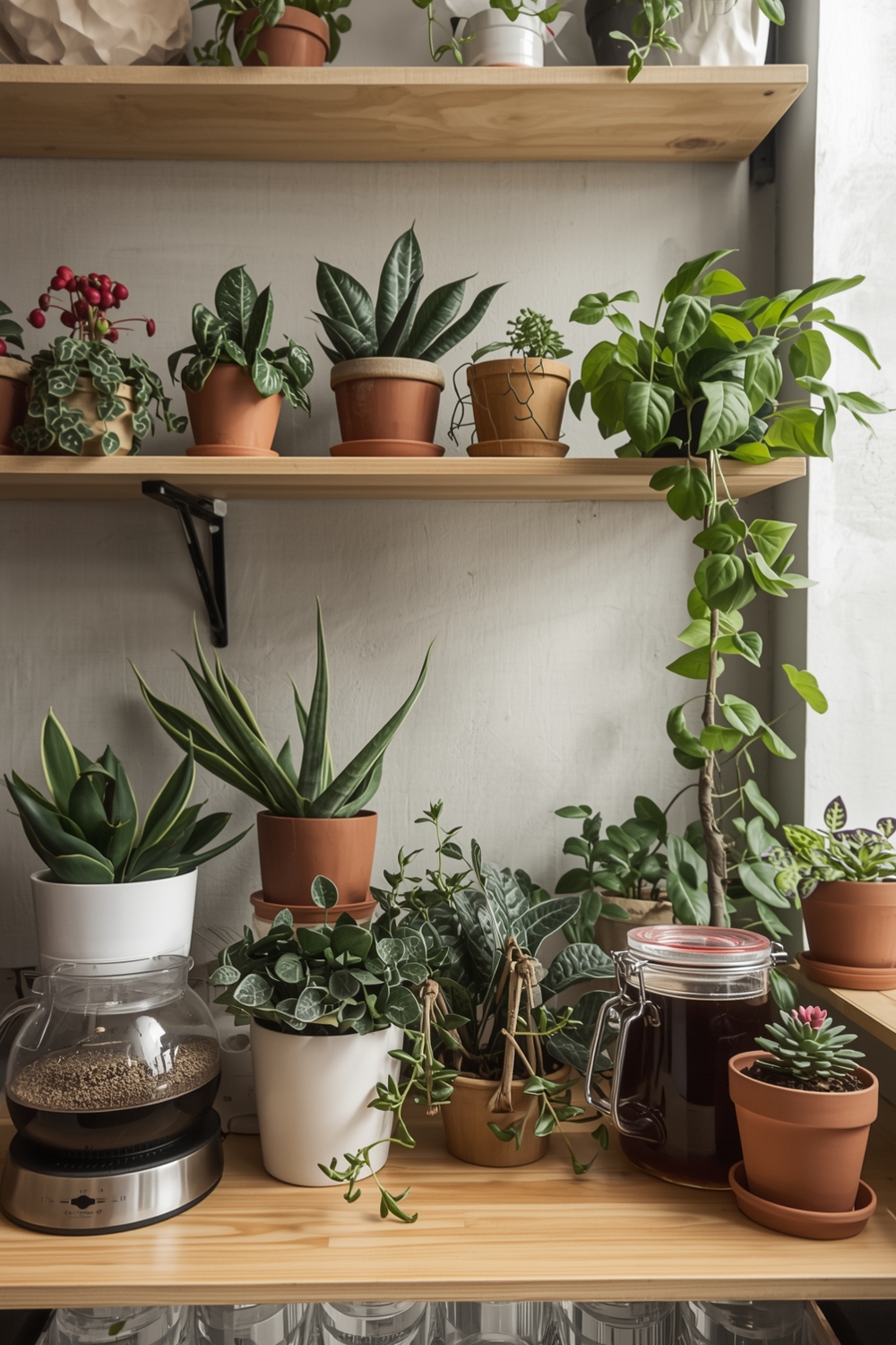 Coffee Bar Plant Decor