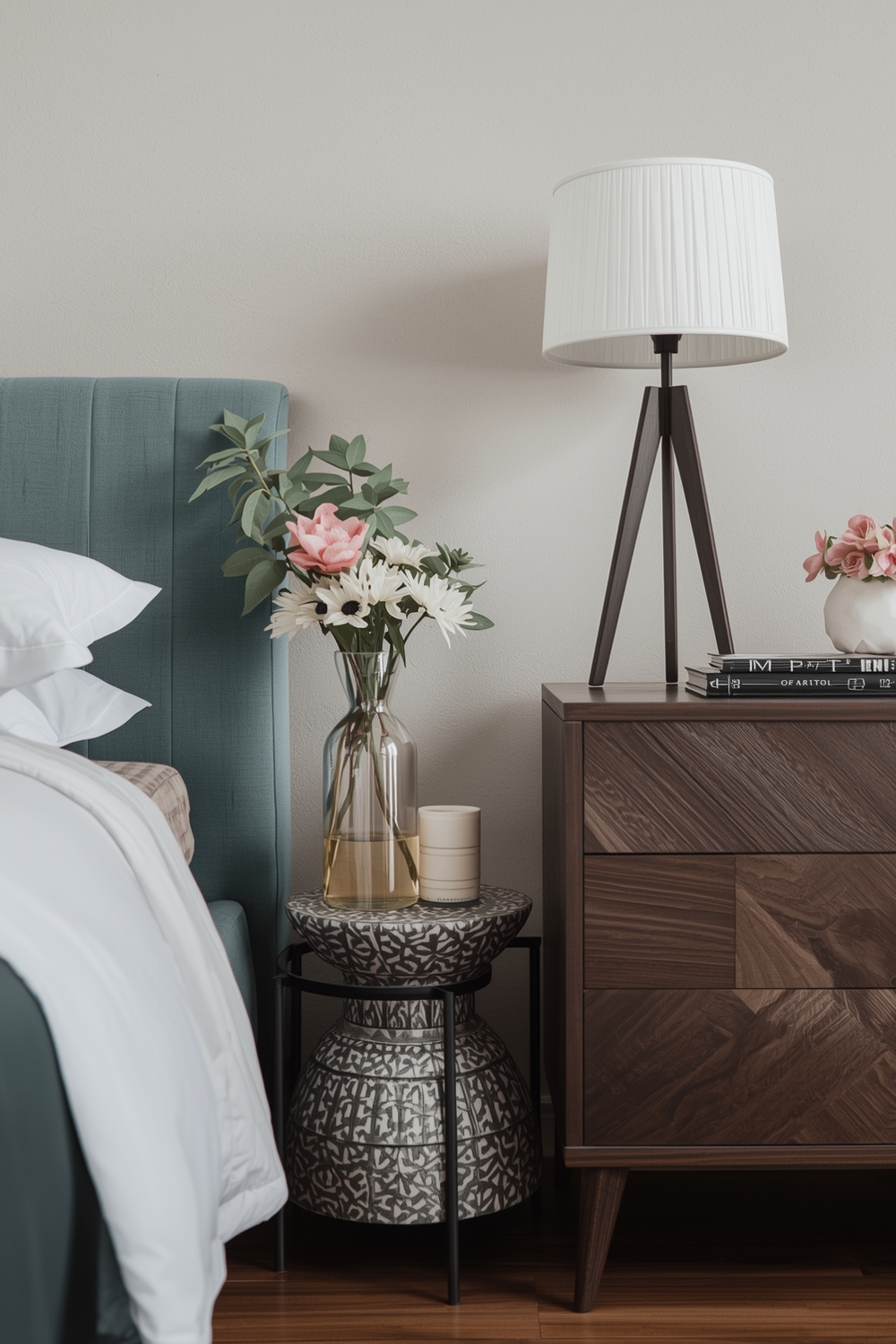 Compact Nightstand Styling