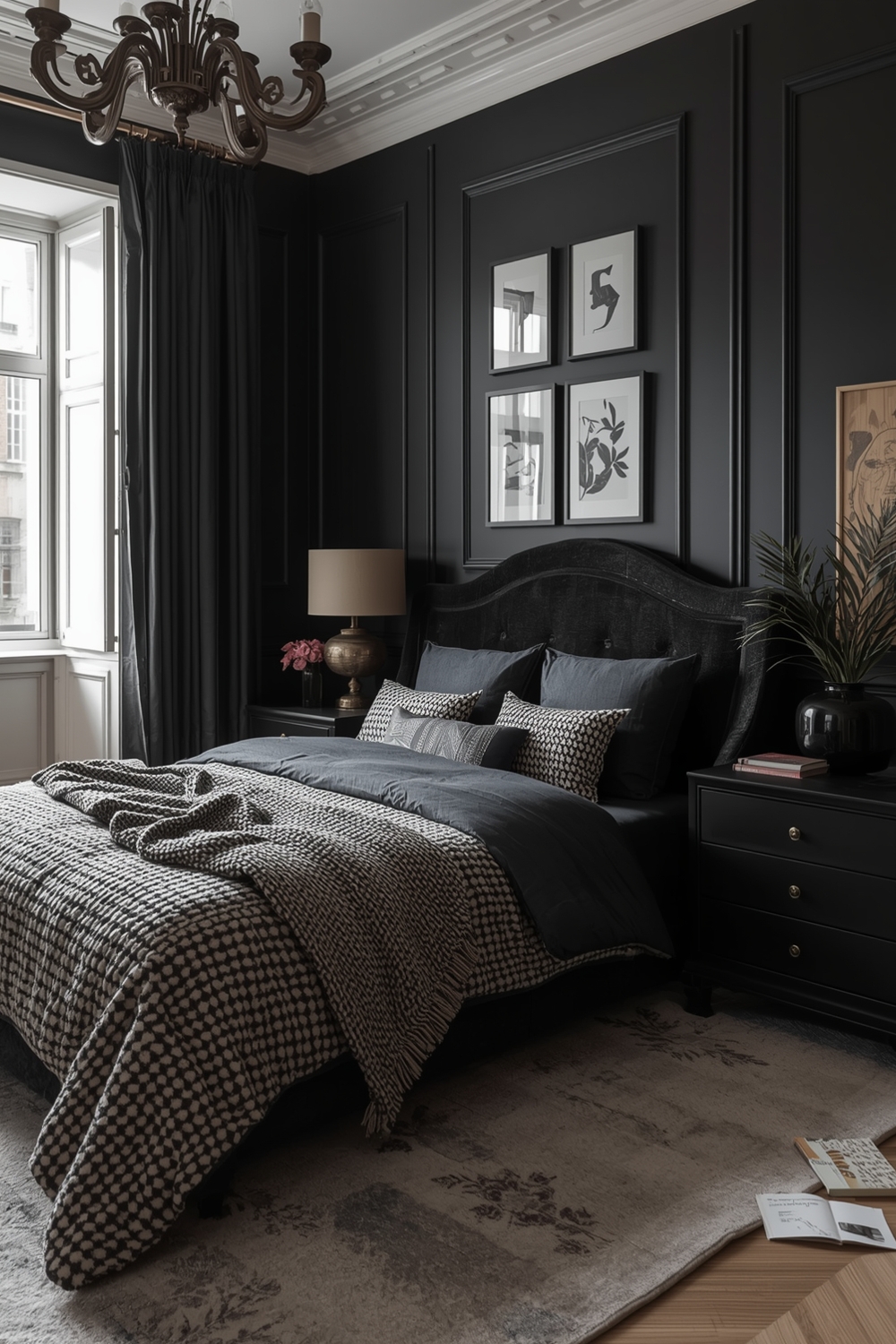 Seasonal Black Bedroom Styling
